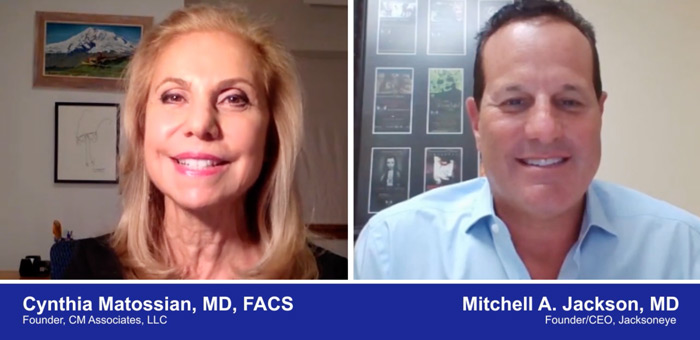 A screenshot of a video with Doctors Cynthia Matossian and Mitchell A. Jackson